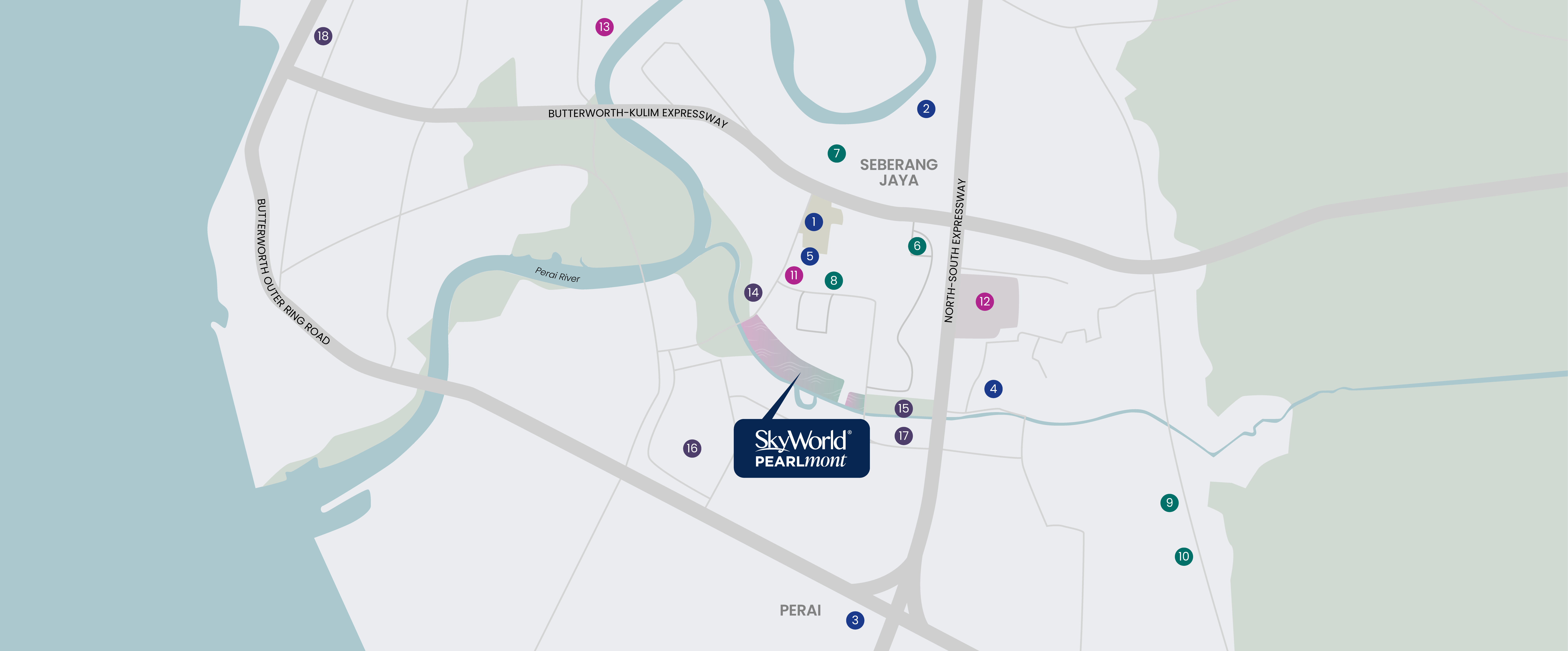 SkyWorld Pearlmont location map in Seberang Jaya